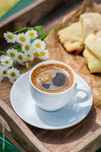 Fototapeta kawiarnia kwiat kawa deser mokka