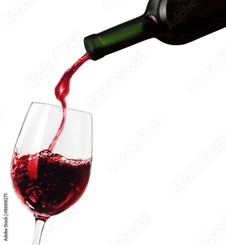 Naklejka zabawa elegancja degustacja butelka do wina czerwony