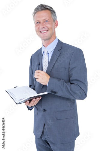 Obraz na płótnie stylowy mężczyzna szczęśliwy pamiętnik