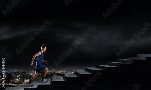 Obraz na płótnie sprinter zdrowy ruch jogging przystojny