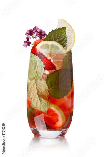 Obraz na płótnie napój truskawka rum koktajl majeranek