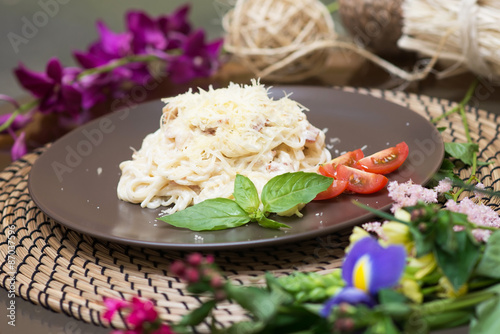 Naklejka jedzenie włoski świeży tradycyjnych danie