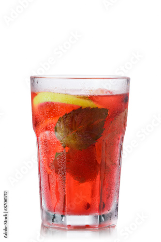 Obraz na płótnie napój liść majeranek cytryna koktajl