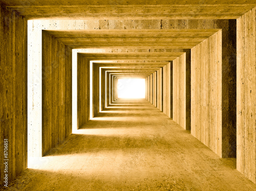 Fotoroleta wejście ludzie 3D kolumna tunel