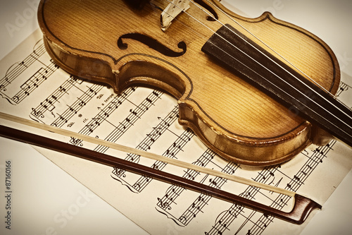 Plakat skrzypce stary muzyka sztuka