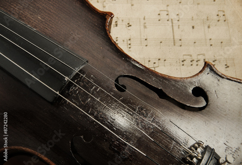 Obraz na płótnie skrzypce koncert stary retro