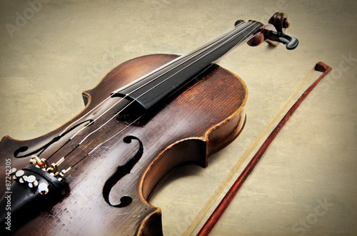 Fotoroleta sztuka skrzypce vintage koncert
