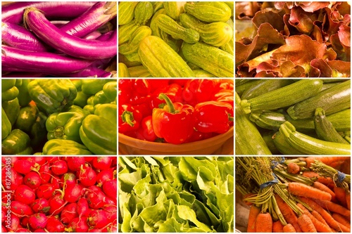 Fotoroleta jedzenie zbiory warzywo zespół kolaż