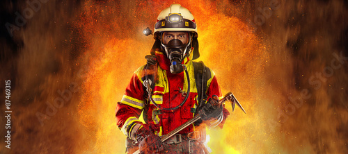 Fototapeta bohater radiowy chronić strażak ratownika