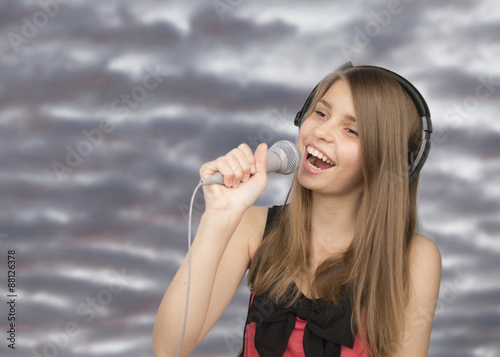 Fototapeta portret muzyka śpiew dziewczynka