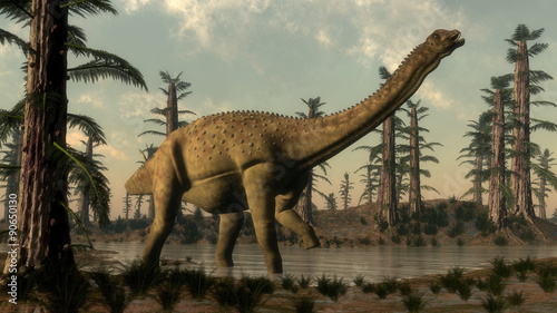 Naklejka 3D dinozaur natura gad