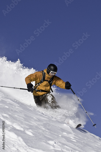 Fototapeta narciarz niebo sportowy śnieg sport