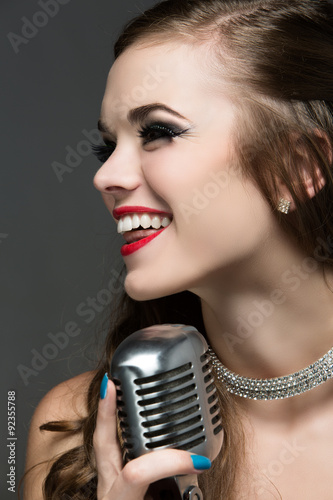 Fototapeta piękny makijaż karaoke