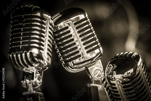 Obraz na płótnie mikrofon vintage śpiew