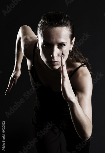Naklejka sprint piękny kobieta sport zdrowie