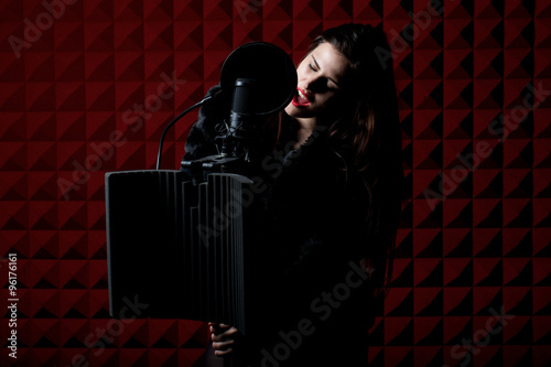 Fotoroleta śpiew ładny kobieta