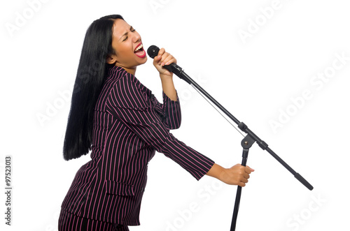 Naklejka piękny karaoke śpiew koncert