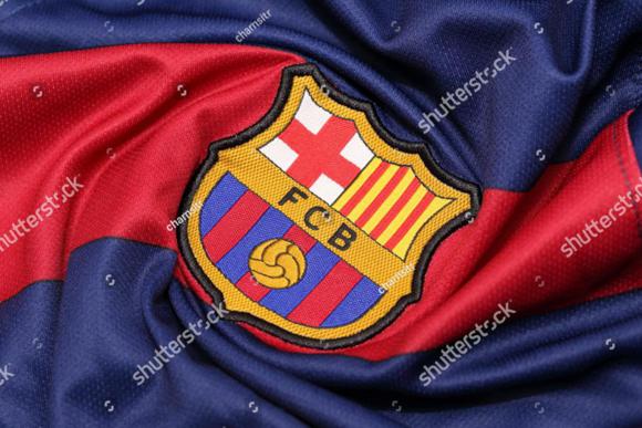 Fotoroleta FC Barcelona herb na koszulce