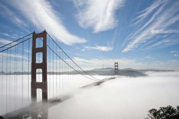 Naklejka Golden Gate we mgle