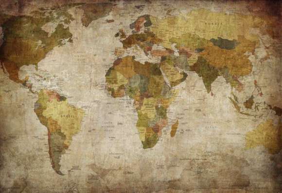 Naklejka Stara mapa świata