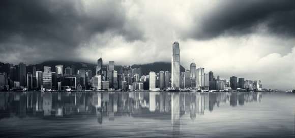 Naklejka Port w Hongkongu