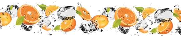 Obraz na płótnie Pomarańcze z kostkami lodu i miętą